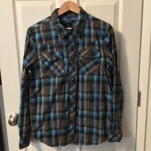 Men’s Prana Button Up plaid collar shirt